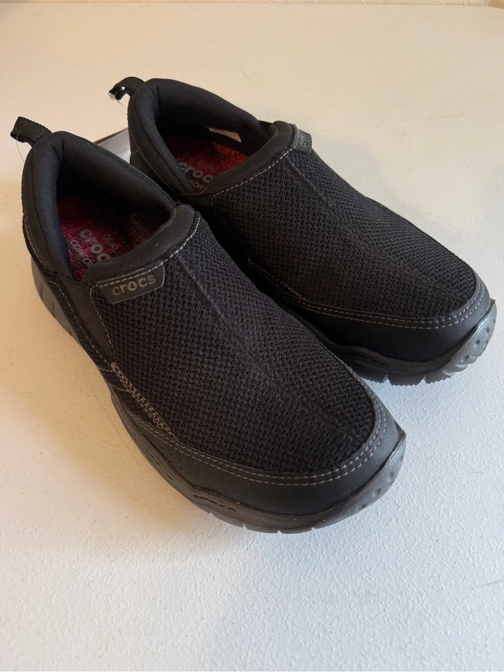 Crocs Men’s Swiftwater Mesh Moc Shoes Black Casual Slip On Loafer Size 9 M